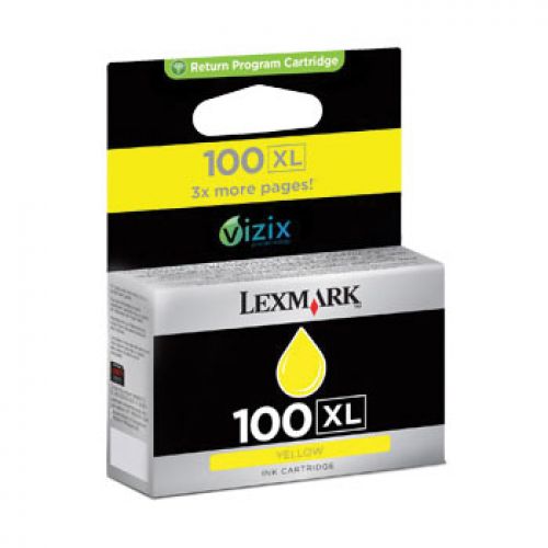 LEXMARK S/305/405/505/605 PRO/205/705/805/905 Cartucho de tinta Amarelo Retornable nº100XL , Lexmark , LEX14N1071E , 734646967174